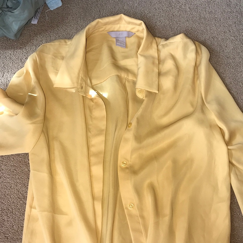 H&M Yellow Button Up Blouse